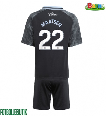 Aston Villa Ian Maatsen #22 Bortaställ Barn 2025-26 Kortärmad (+ Korta byxor)